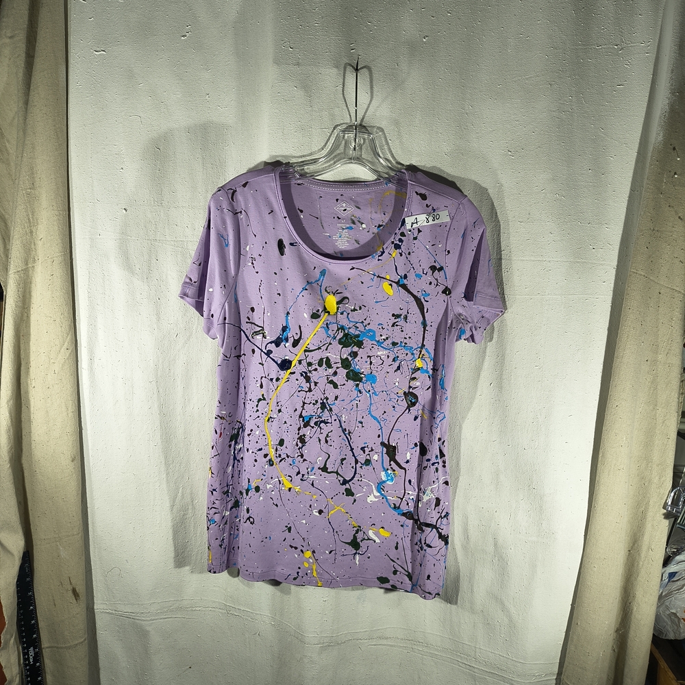Timothy Designs Women's Lavender Size LT T-SHIRT W/Unique Street Wear Art Design